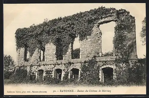 AK Bayonne, Ruines du Château de Marracq