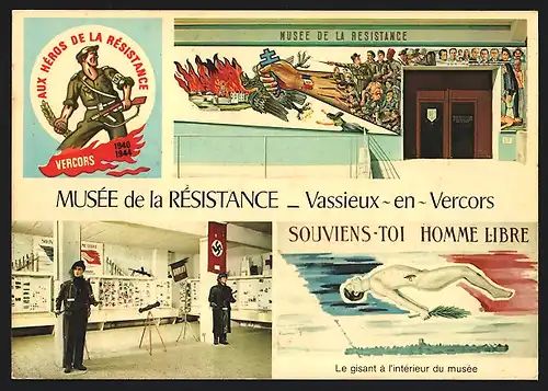 AK Vassieux-en-Vercors, Musee de la Resistance,  und deutsche Waffen
