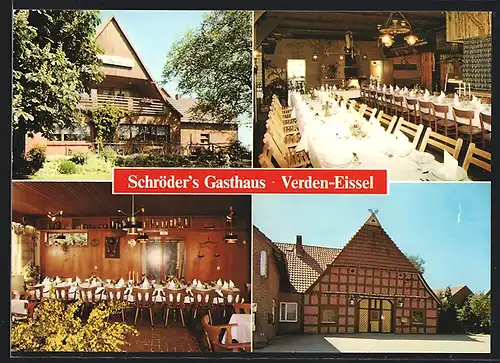 AK Verden-Eissel, Schröder`s Gasthaus, Eisselort 7, Innenansichten