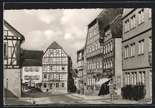 AK Münnerstadt /Ufr., Strassenpartie mit Gasthaus Bayerischer Hof