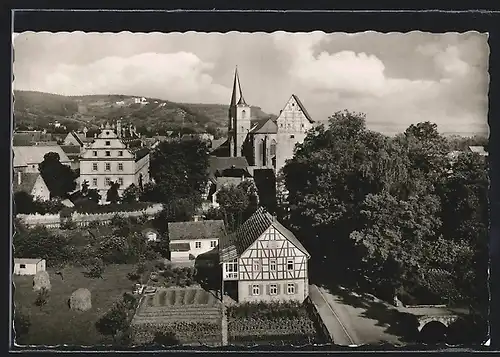 AK Münnerstadt /Ufr., Ortspartie aus der Vogelschau