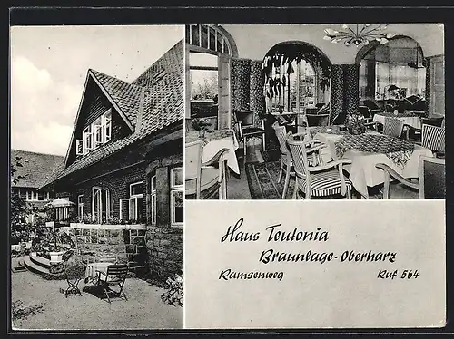 AK Braunlage-Oberharz, Hotel-Pension Haus Teutonia, Ramsenweg