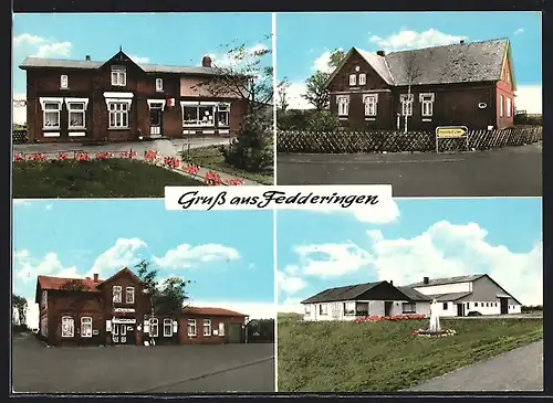 AK Fedderingen über Heide /Holst., Gasthof zur Post, Strassenpartie Richtung Hennstedt