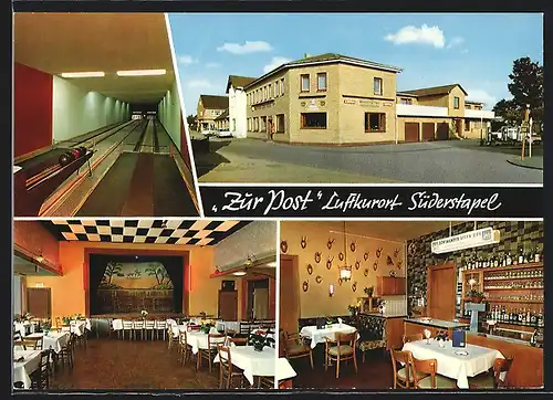 AK Süderstapel a. d. Eider, Gasthof Zur Post mit Kegelbahn