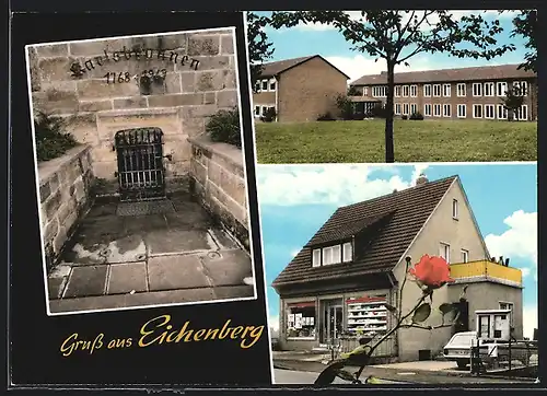 AK Eichenberg / Werratal, Kalrbrunnen, Spar Geschäft, Wohnhaus