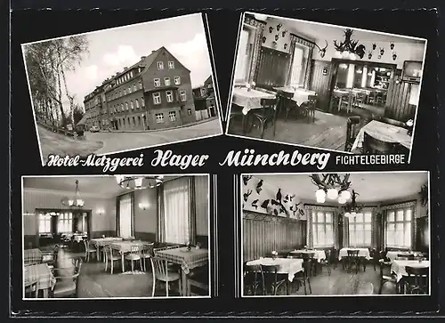 AK Münchberg /Fichtelgebirge, Hotel-Metzgerei Hager