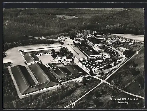 AK Feucht /Bay., Fella-Werke vom Flugzeug aus