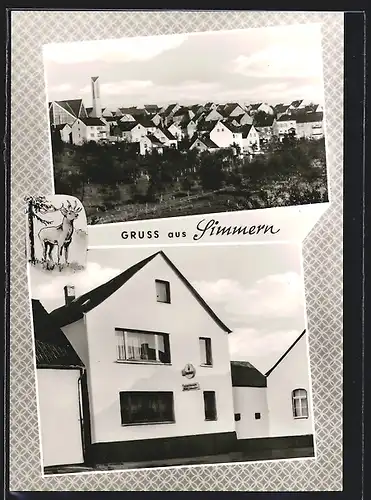 AK Simmern / Westerwald, Gasthaus Wilh. Schneider, Totalansicht des Ortes