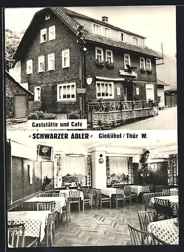 AK Giesshübel /Thür. W., Gaststätte und Cafe Schwarzer Adler