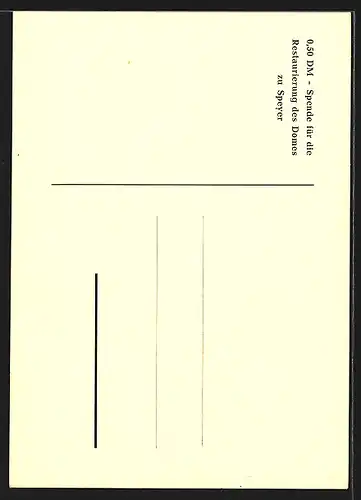 Künstler-AK Speyer, 900 jähriges Weihejubiläum d. Kaiserdoms 1961