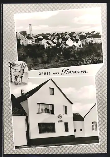 AK Simmern / Westerwald, Gasthaus Wilh. Schneider, Totalansicht des Ortes