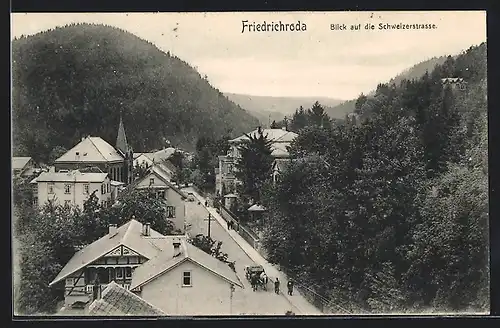 AK Friedrichroda, Blick auf die Schweizerstrasse