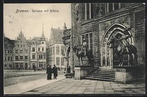 AK Bremen, Rathaus mit Rittern