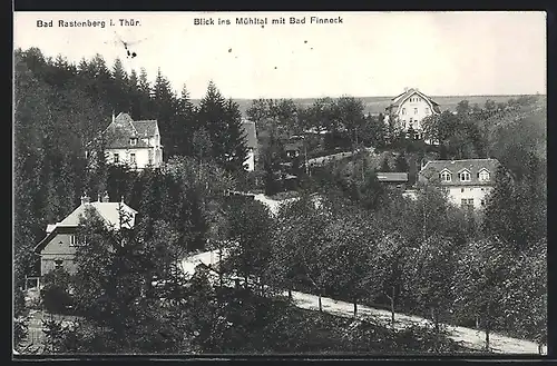 AK Bad Rastenberg i. Thür., Blick ins Mühltal mit Bad Finneck