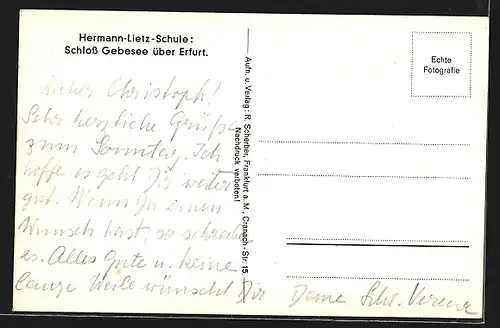 AK Gebesee über Erfurt, Schloss, Hermann-Lietz-Schule