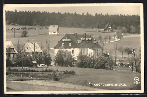 AK Georgenfeld i. Erzgeb., Teilansicht mit Gasthaus Grenzsteinhof