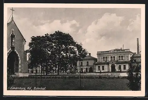 AK Lundenburg, Kirche und Bahnhof