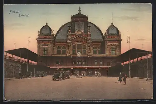 AK Pilsen, Blick zum Bahnhof