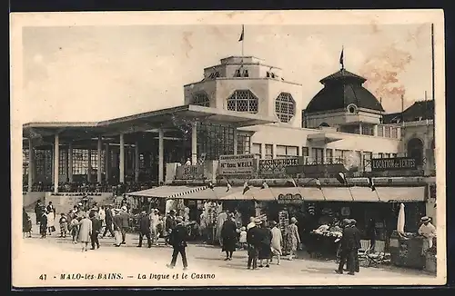 AK Malo-les-Bains, La Digue et le Casino