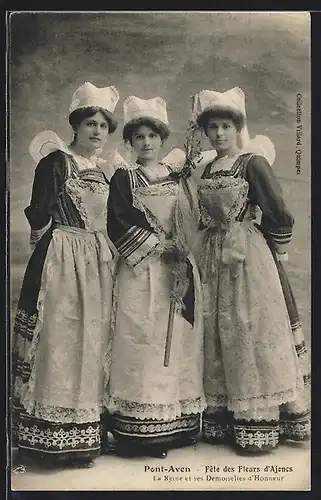 AK Pont-Aven, Fete des Fleurs d`Ajoncs, Frauen aus der Bretagne