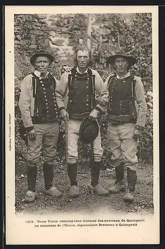 AK Quimperle, alte Bretonen in Tracht