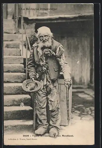 AK Bretonischer Bettler, Vieux Mendiant Breton