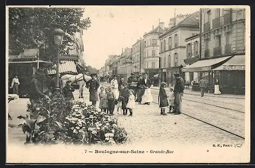 AK Boulogne-sur-Seine, Grande-Rue