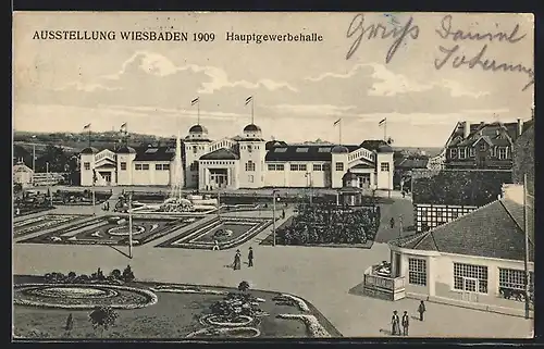 AK Wiesbaden, Ausstellung 1909, Hauptgewerbehalle