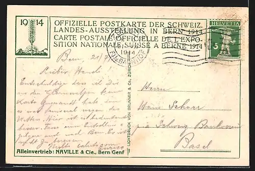 AK Bern, Schweizerische Landesausstellung 1914, Dörfli, Wirtschaft und Röseligarten