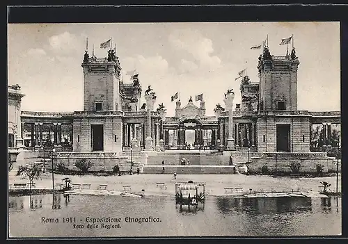 AK Roma, Esposizione Etnografica 1911, Foro delle Regioni, Ausstellung