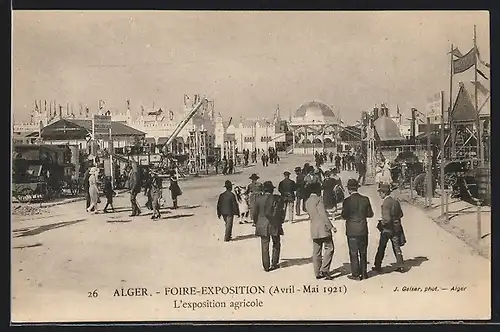 AK Alger, Foire-Exposition 1921-L`exposition agricole, Ausstellung