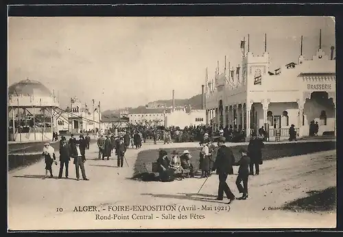 AK Alger, Foire-Exposition 1921-Rond-Point Central-Salle des Fetes, Ausstellung
