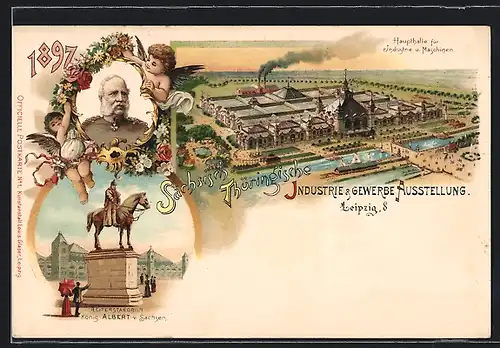 Lithographie Leipzig, Sächsisch-Thüringische Industrie- & Gewerbe-Ausstellung 1897, Haupthalle für Industrie & Maschinen