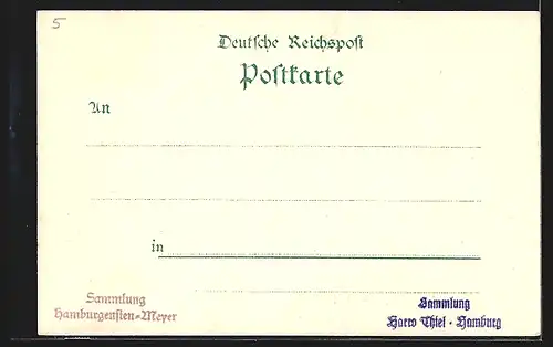 Lithographie Hamburg, Allgemeine Gartenbau-Ausstellung 1897, Restaurant zum Elbschloss mit Champagner Ausschank