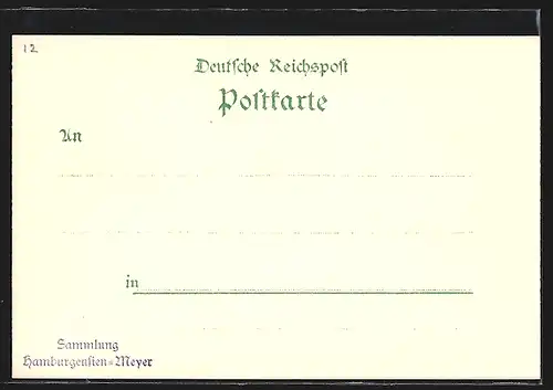 Lithographie Hamburg, Gartenbau-Ausstellung 1897, Café Felber