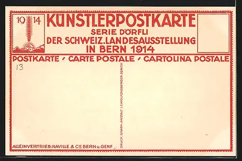 AK Bern, Schweizer Landes-Ausstellung 1914, Brunnen in Bern