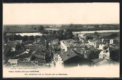 AK Cadillac-sur-Garonne, Vue generale de la Plaine de la Garonne