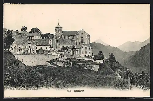 AK Jougne, Teilansicht mit Bergen