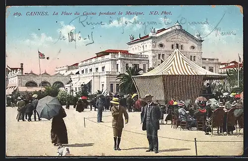 AK Cannes, La Place du Casino pendant la Musique