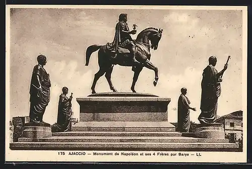 AK Ajaccio, Monument de Napoleon et ses 4 Freres par Barye