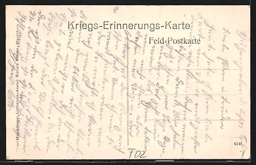 AK Evergnicourt, Ortsansicht mit Kirche