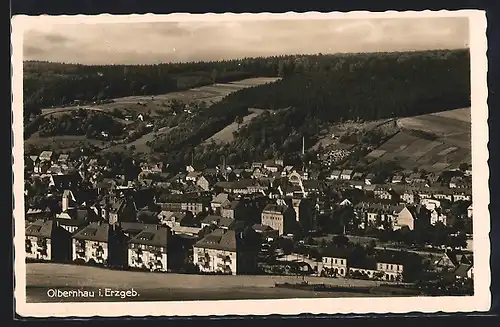AK Olbernhau i. Erzgeb., Ortsansicht aus der Vogelschau