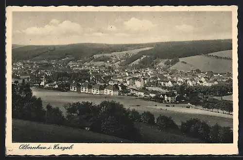 AK Olbernhau i. Erzgeb., Ortsansicht vom Hügel aus