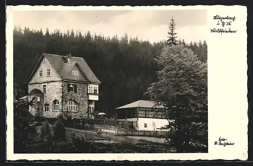 AK Stützerbach i. Th. W., Blick aufs Haus Waldfrieden