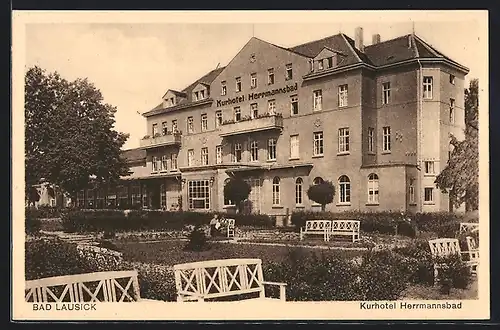 AK Bad Lausick, Blick zum Kurhotel Herrmannsbad