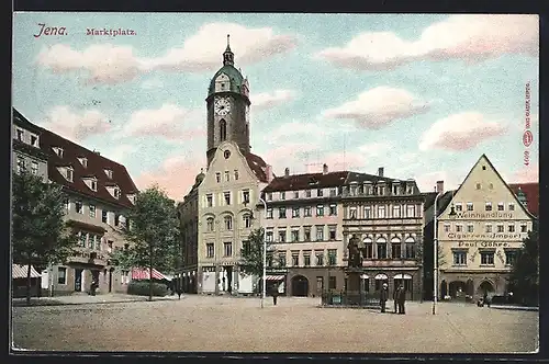 AK Jena, das Rathaus auf dem Marktplatz