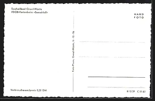 AK Graal-Müritz, FDGB-Ferienheim Seeschloss