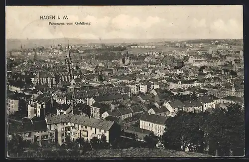 AK Hagen i. W., Panorama vom Goldberg