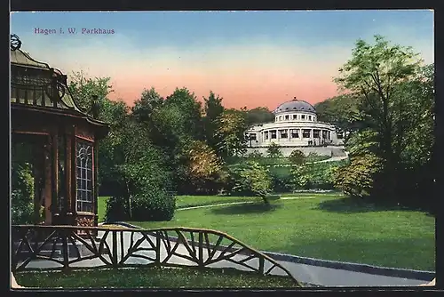 AK Hagen i. W., Pavillon in der Nähe vom Parkhaus