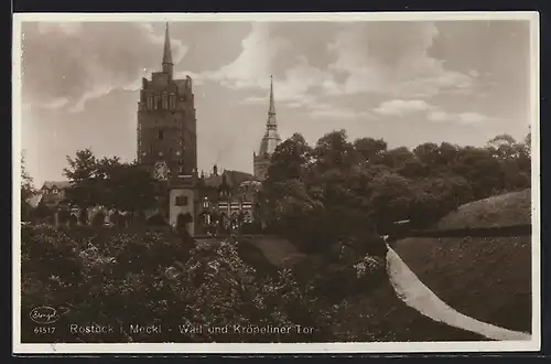 AK Rostock, Wall und Kröpeliner Tor